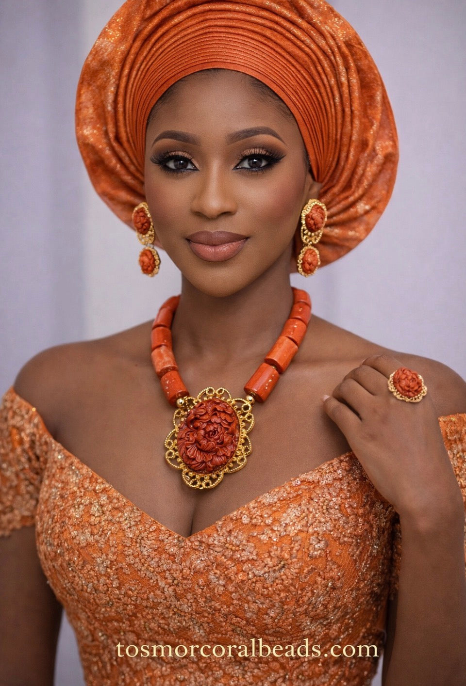 BRIDAL CORAL BEAD SET